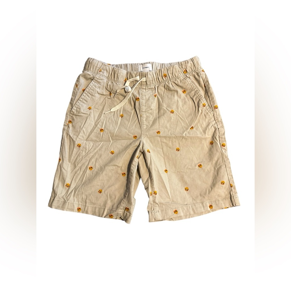 Old Navy Tan Shorts with Cheeseburger Print